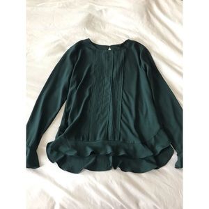 Ann Taylor front pleat accent blouse